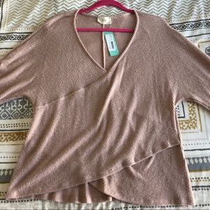Jadey Tulip Hem Knit Top Light Pink